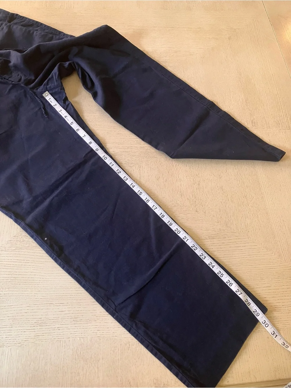 H&M Men’s Navy Button-Fly Linen Blend Pants US 36R